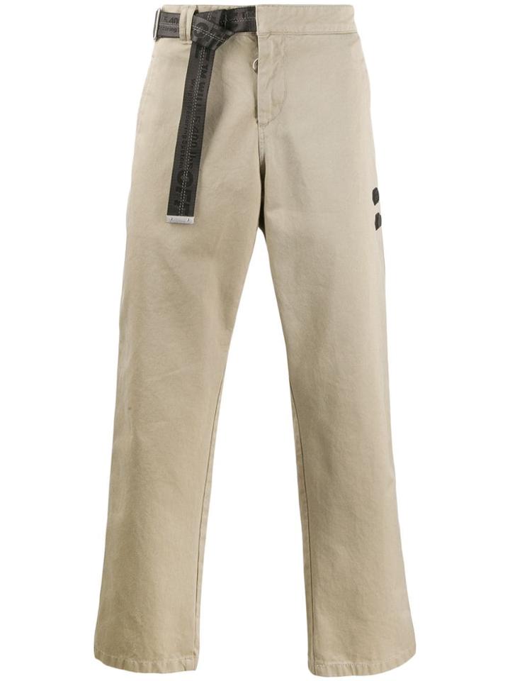 Off-white Loose Fit Cargo Trousers - Neutrals