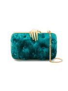 Benedetta Bruzziches Blue Carmen Clutch Bag With Hand Embellishment
