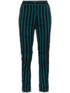 Ann Demeulemeester Striped Cotton Blend Trousers - Black