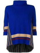 Sacai Contrast Panel Hybrid Sweater - Blue