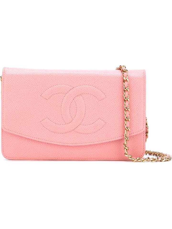 Chanel Vintage Logo Cross-body Bag, Women's, Pink/purple