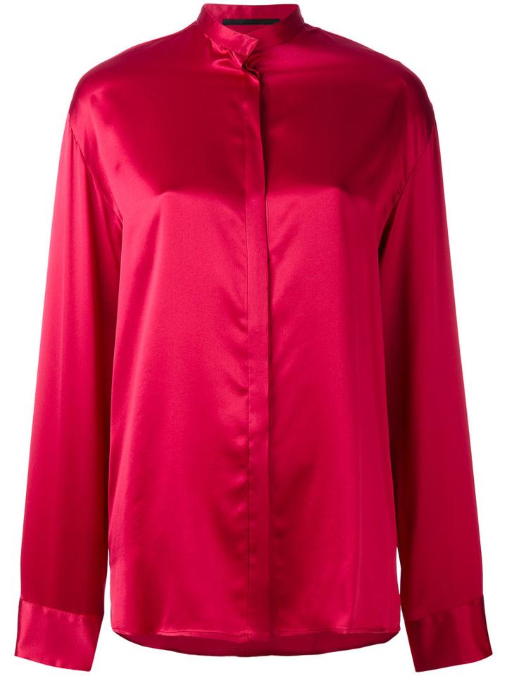 Haider Ackermann - Button Cuff Shirt - Women - Silk - 38, Pink/purple, Silk