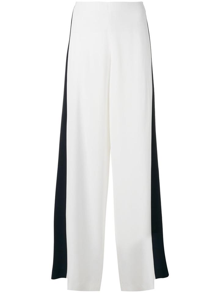 Alberta Ferretti - Side Stripe Palazzo Pants - Women - Acetate/rayon - 42, Grey, Acetate/rayon