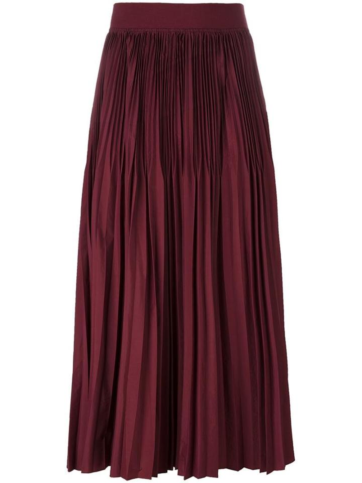 Dkny Pleated A-line Skirt, Women's, Size: Small, Red, Nylon
