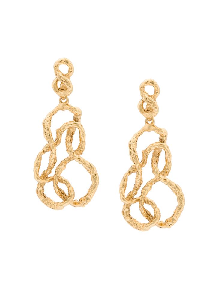 Oscar De La Renta Entangled Clip-on Earrings - Metallic