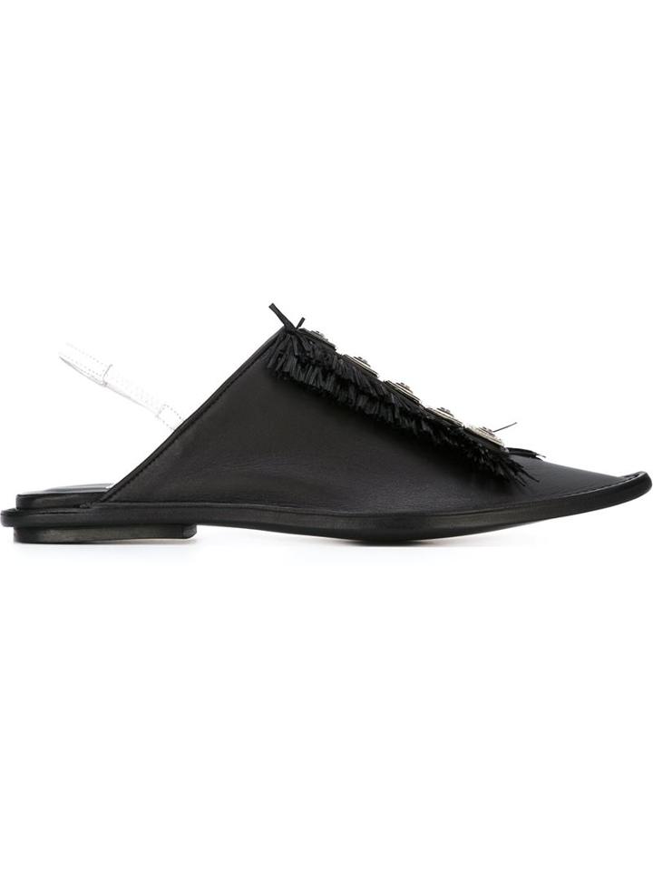 Toga Embellished Fringed Mules