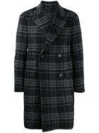 Z Zegna Plaid Double-breasted Coat - Grey