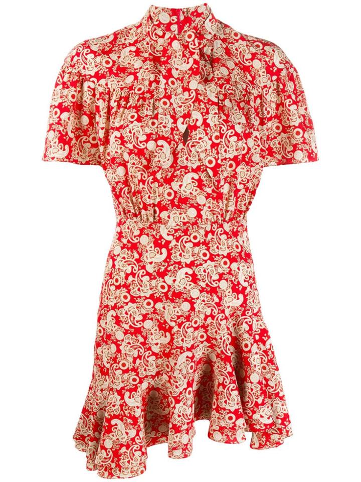 Sandro Paris Paisley Print Short Dress - Red