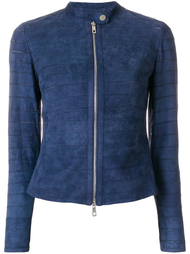 Desa Collection Classic Suede Jacket - Blue