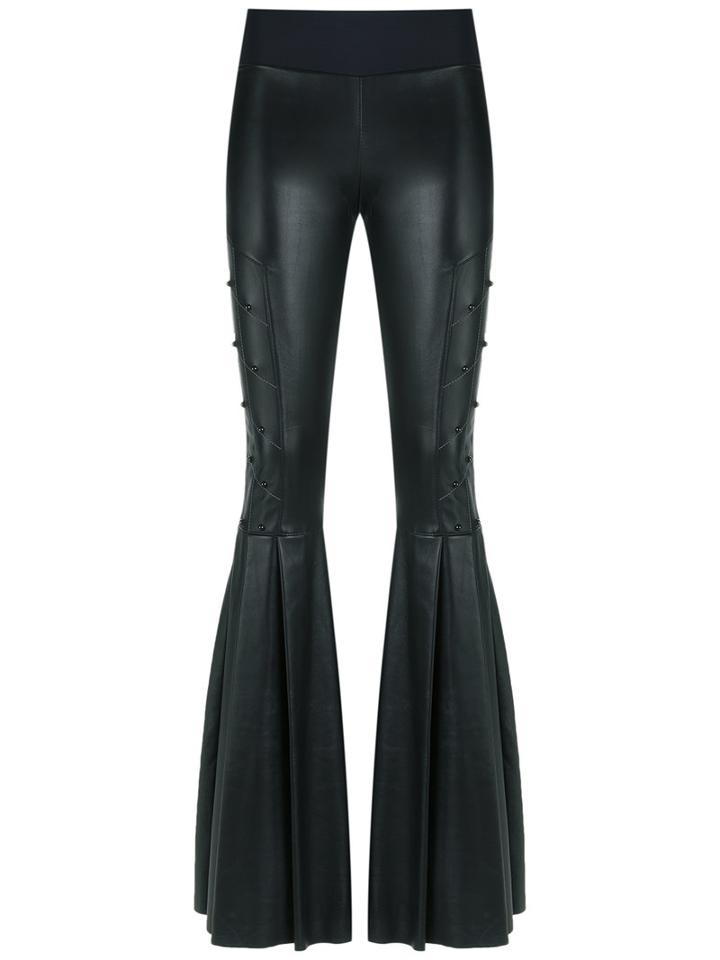 Andrea Bogosian - Leather Flared Trousers - Women - Leather - G, Black, Leather