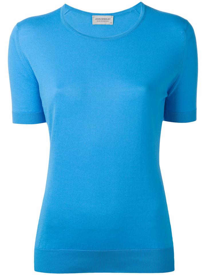 John Smedley - Daniella Knit T-shirt - Women - Cotton - M, Blue, Cotton