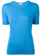 John Smedley - Daniella Knit T-shirt - Women - Cotton - M, Blue, Cotton