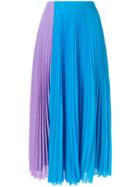 Solace London Colour Block Pleated Skirt - Blue
