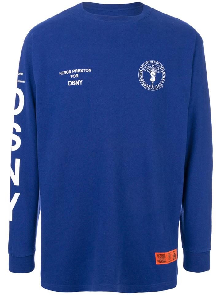 Heron Preston Logo Print Sweatshirt - Blue