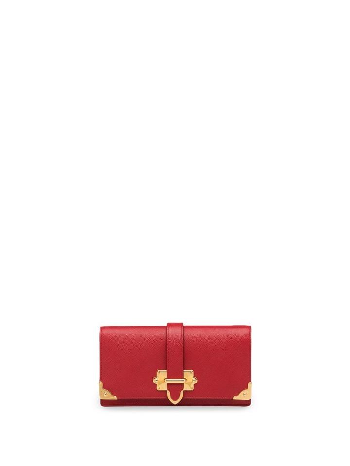 Prada Cahier Saffiano Mini Cross-body Bag - Red