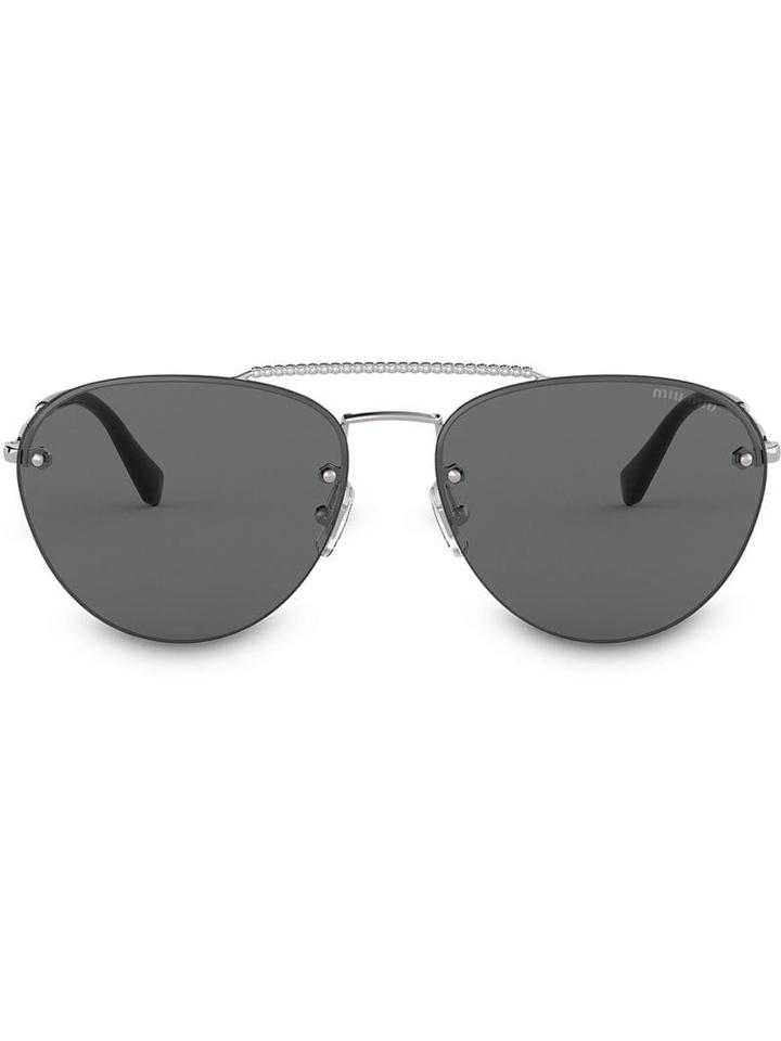 Miu Miu Eyewear Société Sunglasses - Black