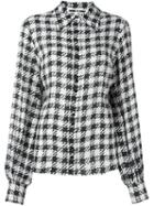 Mcq Alexander Mcqueen Houndstooth Print Shirt, Women's, Size: 42, Black, Viscose/virgin Wool