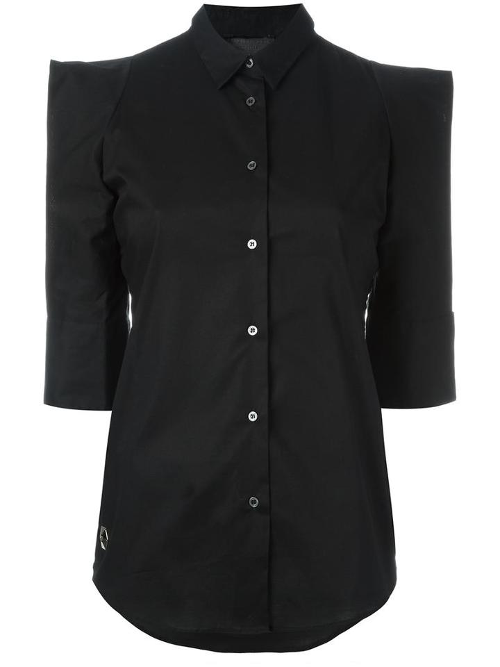 Philipp Plein Columbia Shirt, Women's, Size: Large, Black, Cotton/spandex/elastane