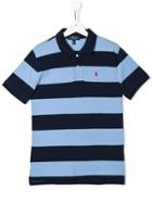Ralph Lauren Kids Logo Striped Polo Shirt - Blue