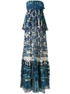 Roberto Cavalli - Floral Print Maxi Dress - Women - Silk - 42, Blue, Silk