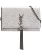 Saint Laurent Kate Chain Wallet - Silver