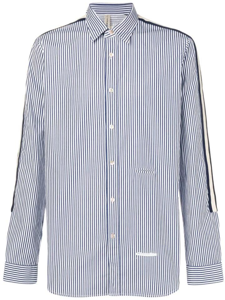 Leqarant Side Band Striped Shirt - Blue