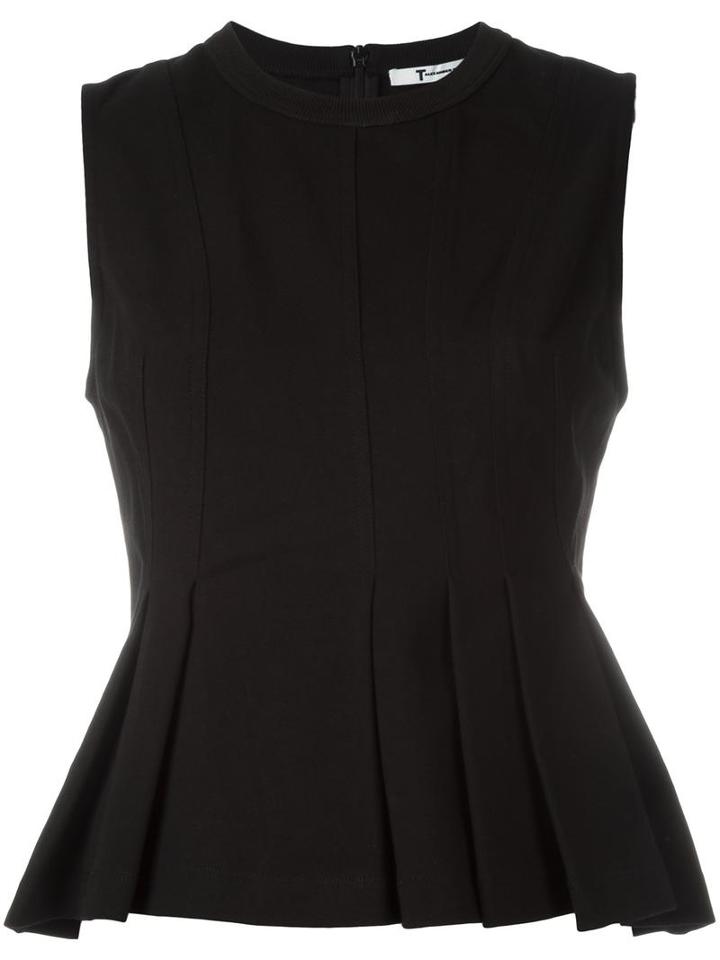 T By Alexander Wang Sleeveless Peplum Top, Women's, Size: Medium, Black, Cotton