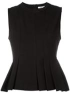 T By Alexander Wang Sleeveless Peplum Top, Women's, Size: Medium, Black, Cotton
