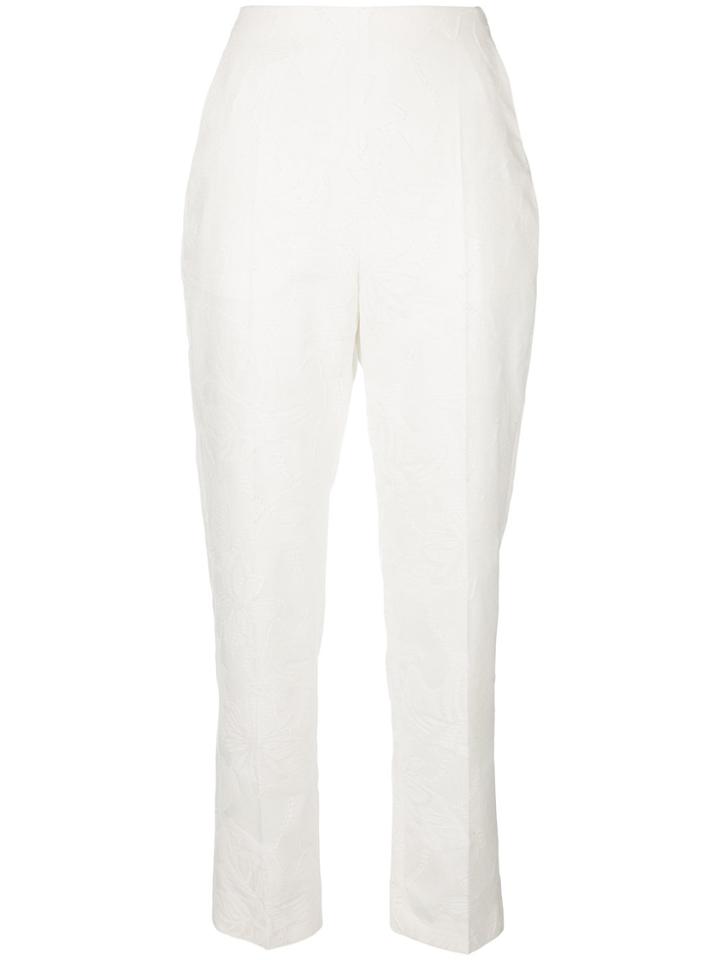 Delpozo Romantic Textured Trousers - White