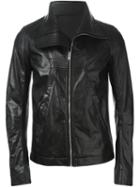 Rick Owens Zipped Jacket, Men's, Size: 54, Black, Cotton/cupro/calf Leather/viscose