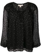 Michael Michael Kors Embroidered Flared Blouse - Black