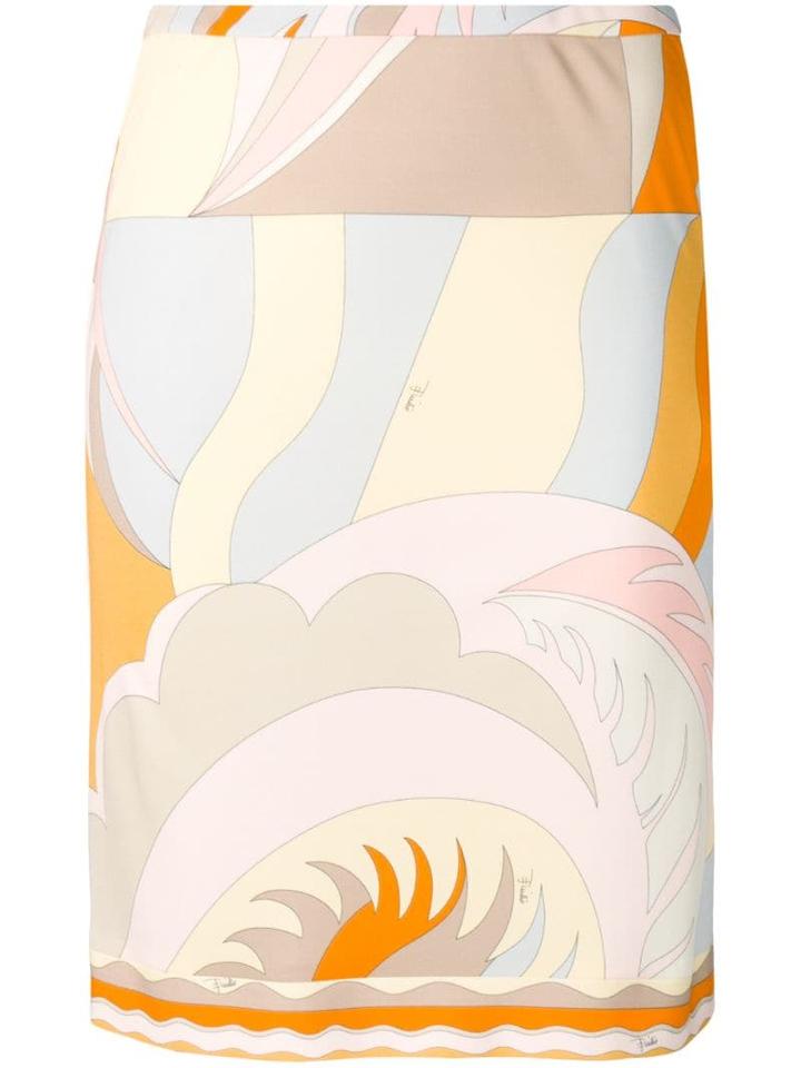 Emilio Pucci Acapulco Print Slim Fit Skirt - Neutrals