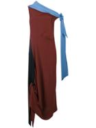 Marni Ruched Shawl Detail Dress - Brown