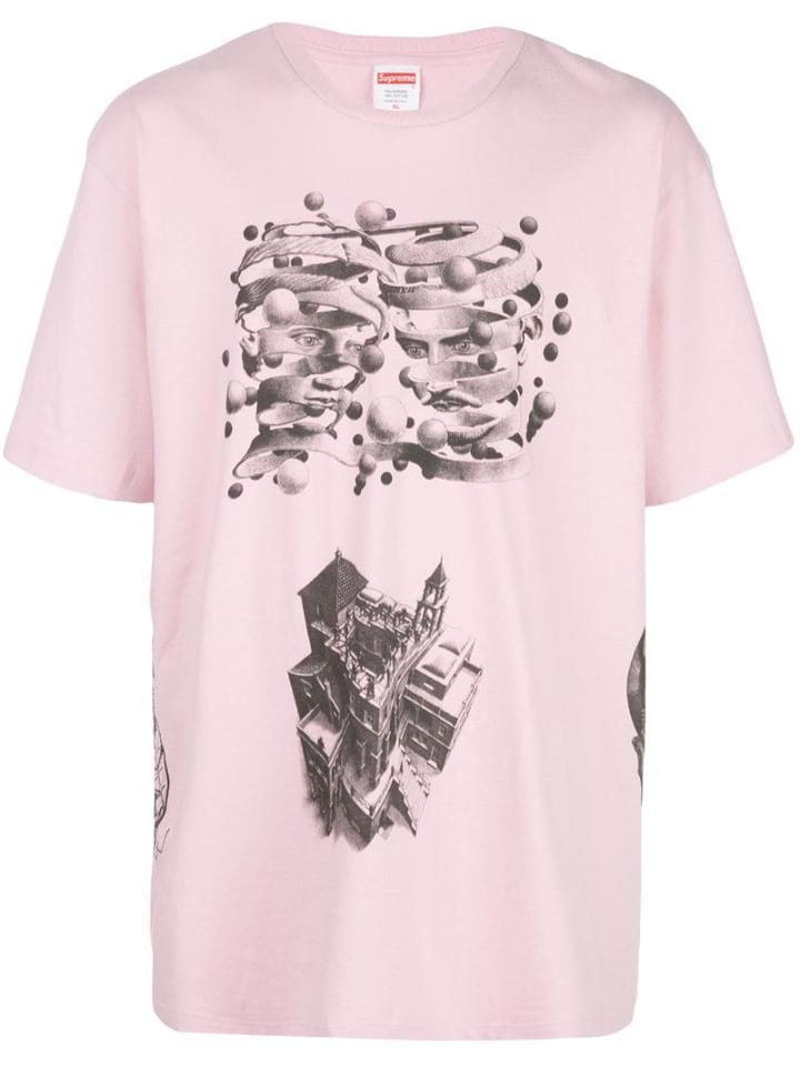 Supreme M.c. Escher Collage Tee - Pink