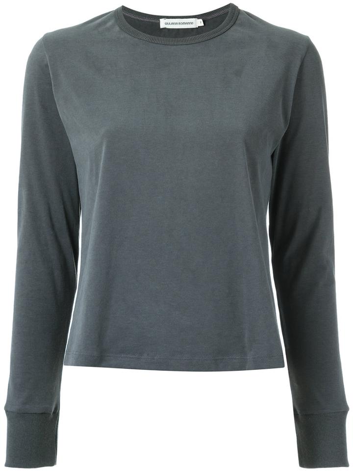 Giuliana Romanno Long Sleeves Top, Women's, Size: G, Grey, Cotton