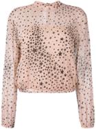 Red Valentino Stars Print Semi-sheer Blouse - Pink & Purple