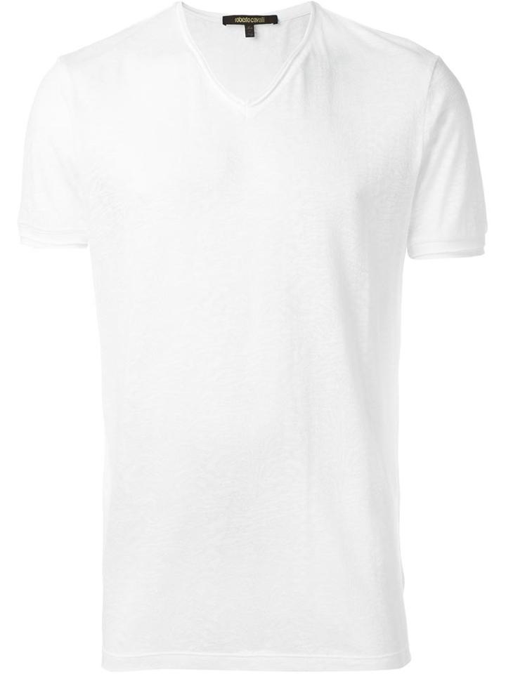 Roberto Cavalli Textured V-neck T-shirt