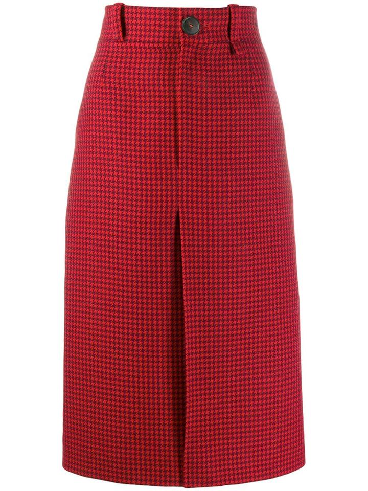 Balenciaga Pleat Midi Skirt - Red