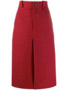 Balenciaga Pleat Midi Skirt - Red