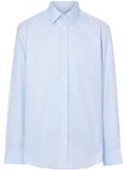 Burberry Classic Fit Monogram Motif Cotton Oxford Shirt - Blue