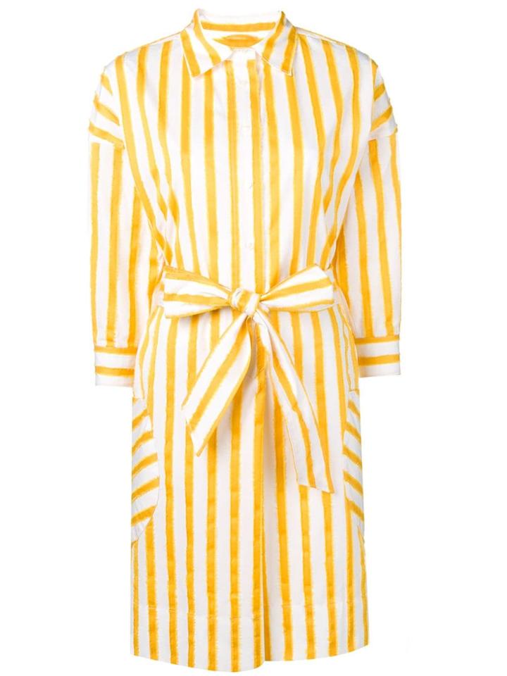 Sara Roka Striped Shirt Dress - Yellow