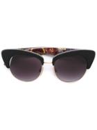 Dolce & Gabbana Eyewear Print Arm Detail Sunglasses - Black