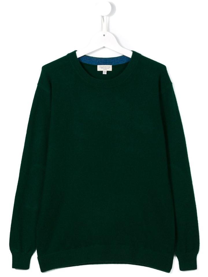 Cashmirino - Round Neck Jumper - Kids - Cashmere - 16 Yrs, Green