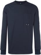 Oamc Buckle Detailing Pocket Sweatshirt, Men's, Size: Medium, Blue, Polyamide/spandex/elastane/cupro/virgin Wool