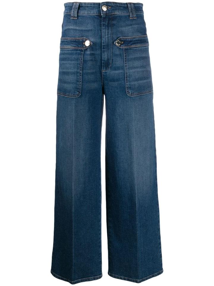 Pinko Flared Cropped Jeans - Blue