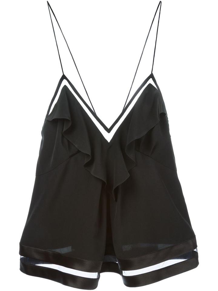 Roberto Cavalli Sheer Panel Frill Cami