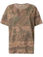 Yeezy Leaf Print Oversized T-shirt - Brown