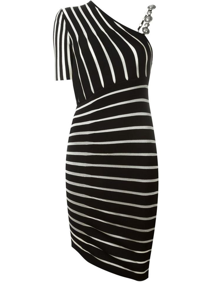 Fausto Puglisi Asymmetric Striped Dress