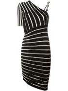 Fausto Puglisi Asymmetric Striped Dress
