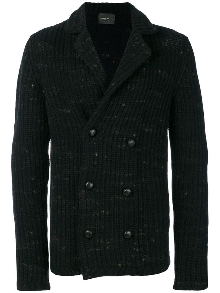 Roberto Collina Double Breasted Cardigan - Black